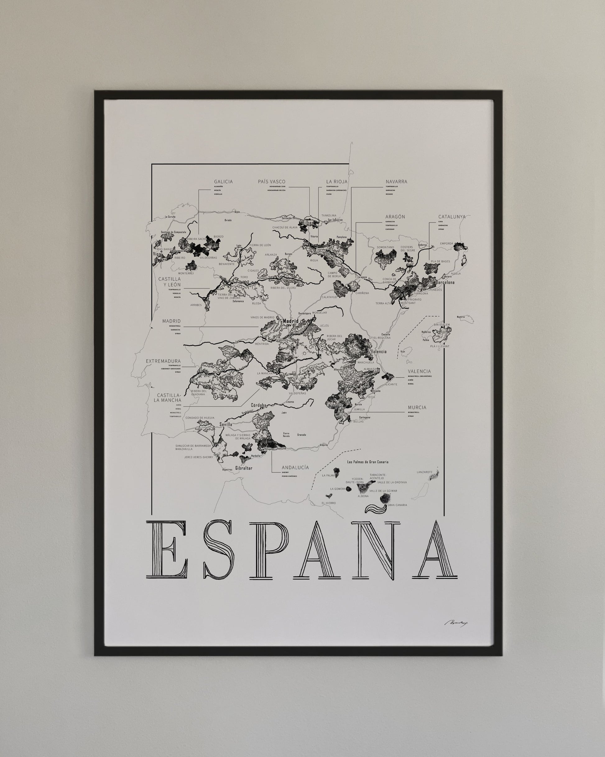 Old world Wine map poster set. Exclusive wine map posters. Premium quality wine maps printed on environmentally friendly FSC marked paper. 