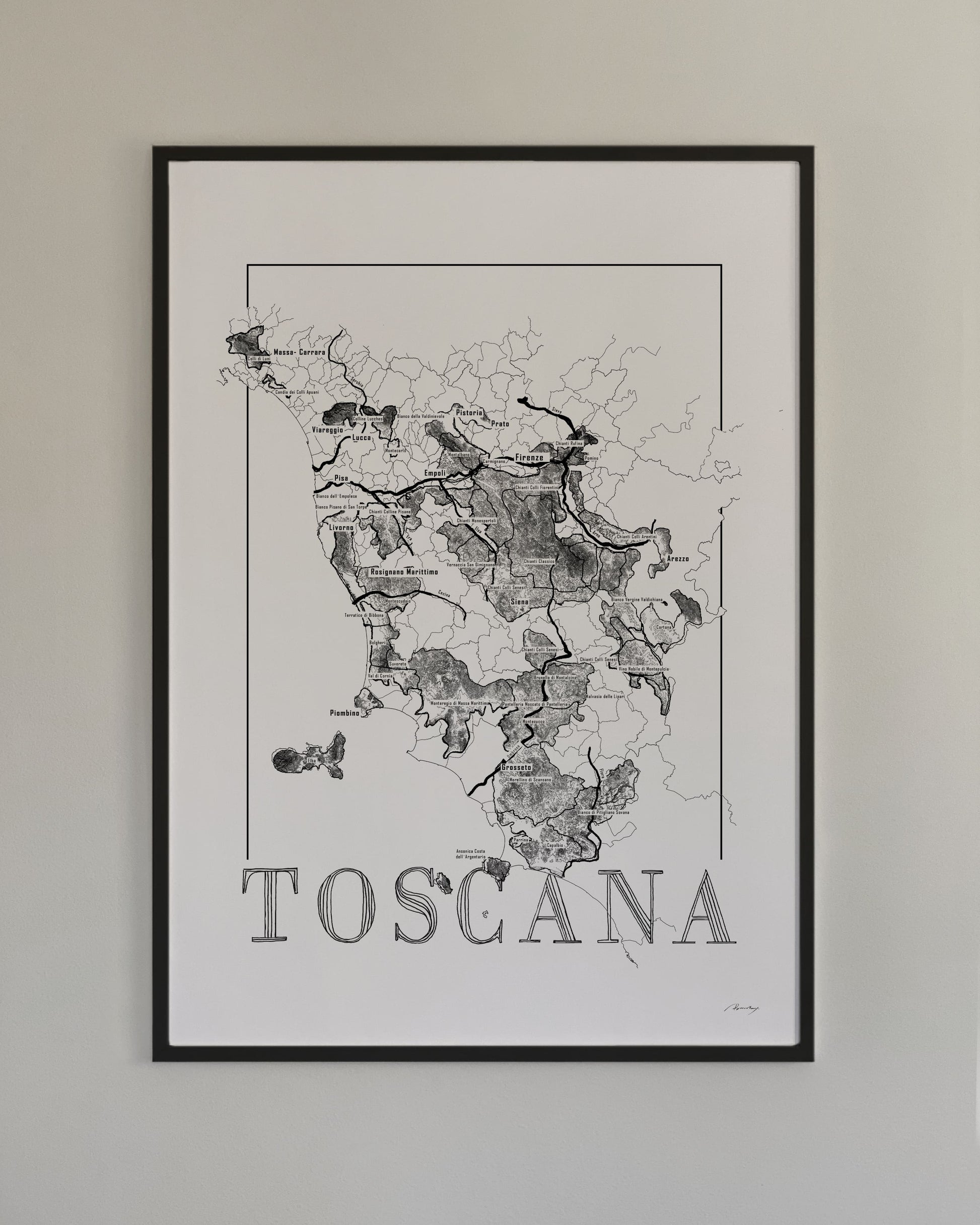 Italy Wine map poster set. Exclusive wine map posters. Premium quality wine maps printed on environmentally friendly FSC marked paper. 