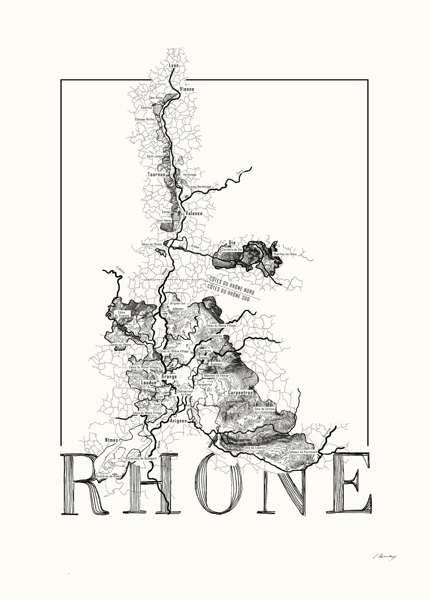 Rhône vinkort