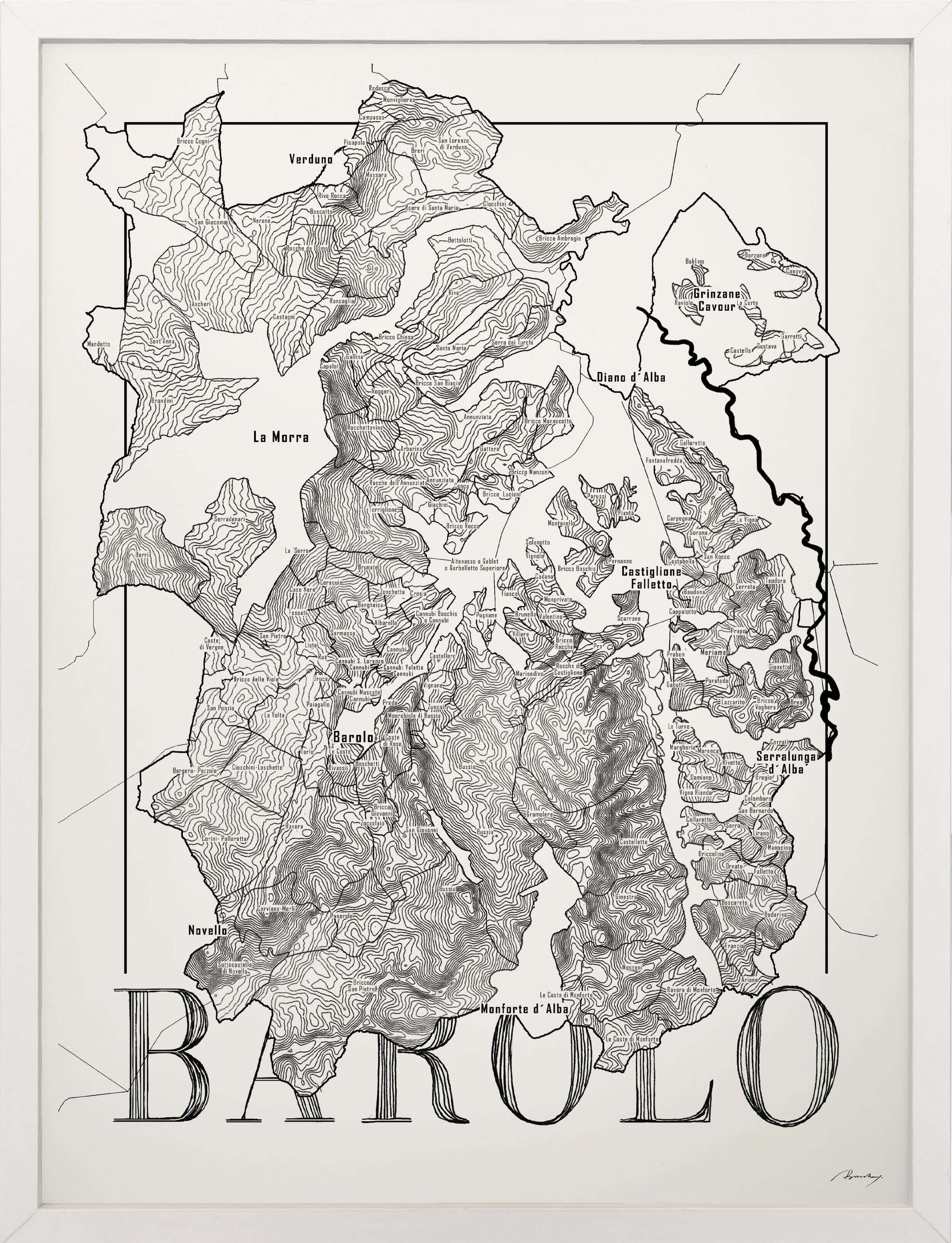 Barolo Wine map poster.Wine art. Wine print. Wine poster. Exclusive wine map posters. Premium quality wine maps printed on environmentally friendly FSC marked paper. 